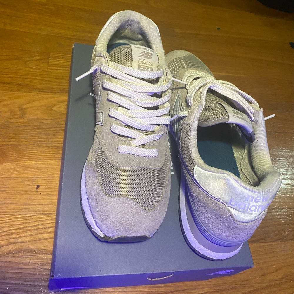 New Balance 574 Beige and White Sneakers